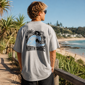 North Shore organic oversized high neck t-shirt