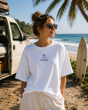 Too Easy Bro oversized high neck t-shirt